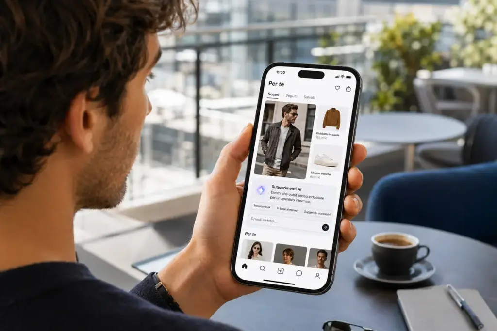 Smartphone con suggerimenti intelligenti per lo shopping