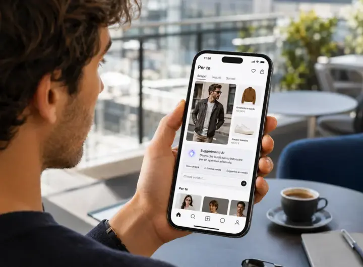 Smartphone con suggerimenti intelligenti per lo shopping