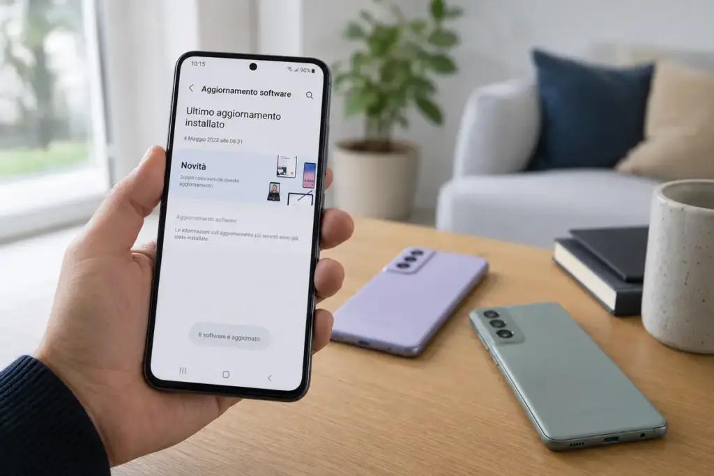 smartphone con ultimo aggiornamento installato