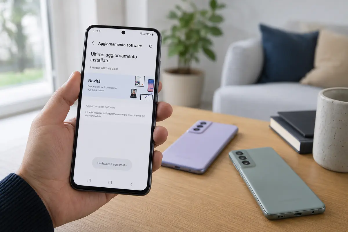 smartphone con ultimo aggiornamento installato